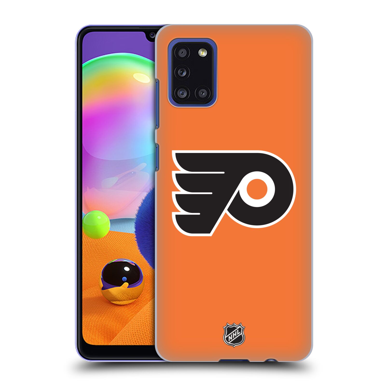 Pouzdro na mobil Samsung Galaxy A31 - HEAD CASE - Hokej NHL - Philadelphia Flyers - Znak oranžová