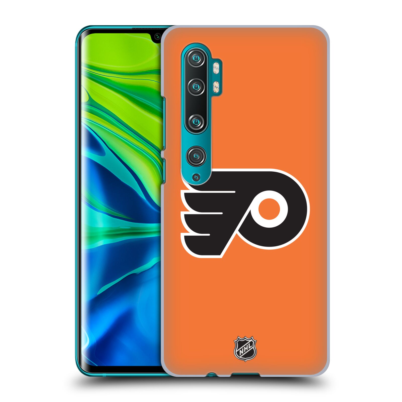 Pouzdro na mobil Xiaomi Mi Note 10 / Mi Note 10 Pro - HEAD CASE - Hokej NHL - Philadelphia Flyers - Znak oranžová