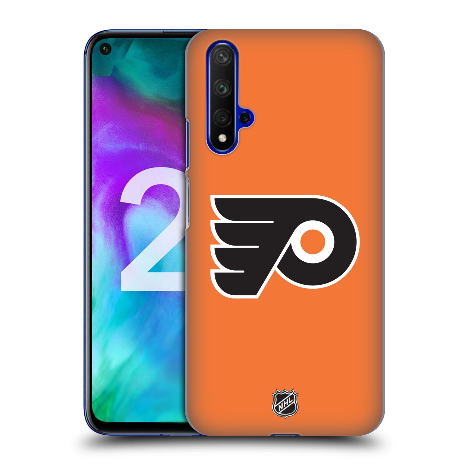 Pouzdro na mobil HONOR 20 - HEAD CASE - Hokej NHL - Philadelphia Flyers - Znak oranžová