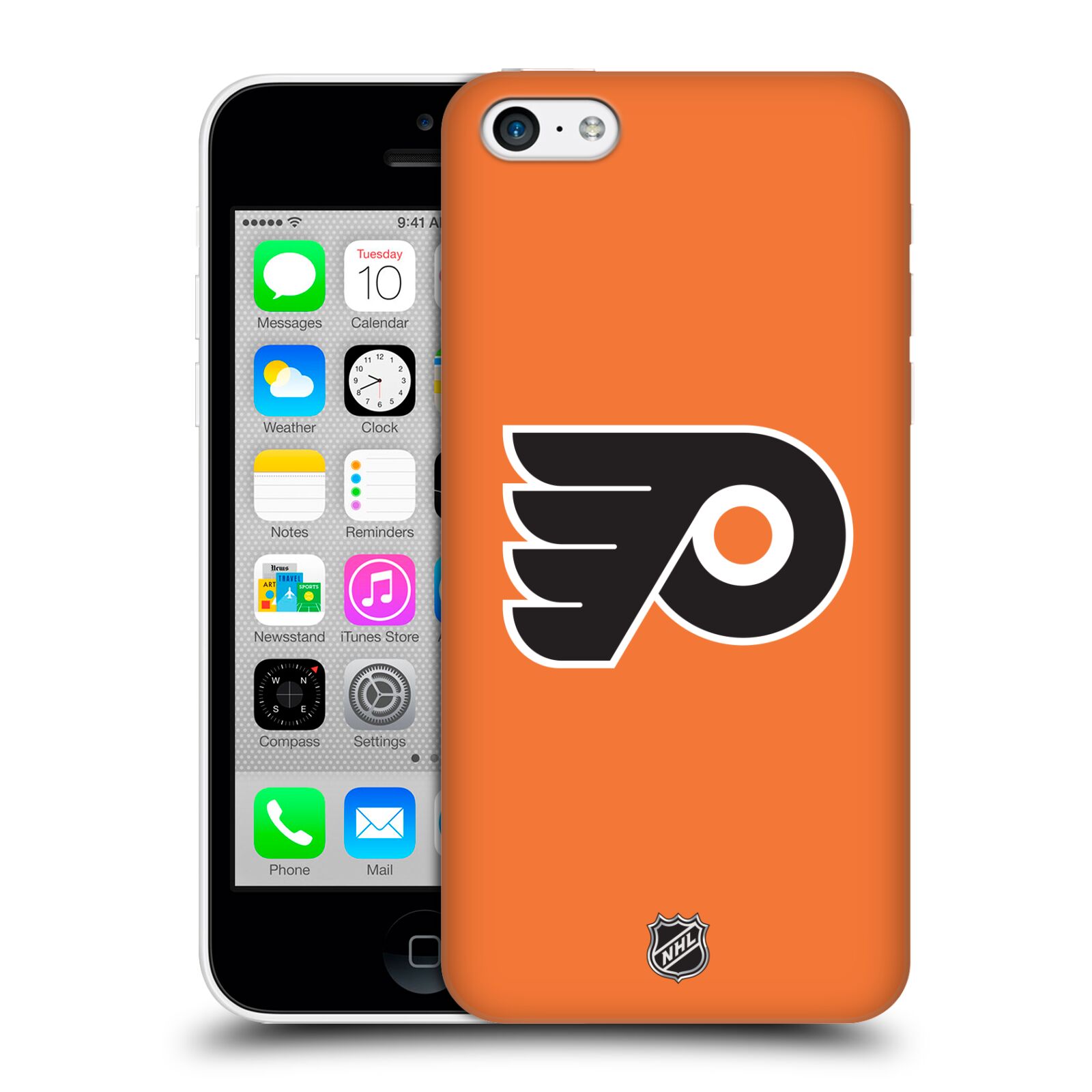 Pouzdro na mobil Apple Iphone 5C - HEAD CASE - Hokej NHL - Philadelphia Flyers - Znak oranžová