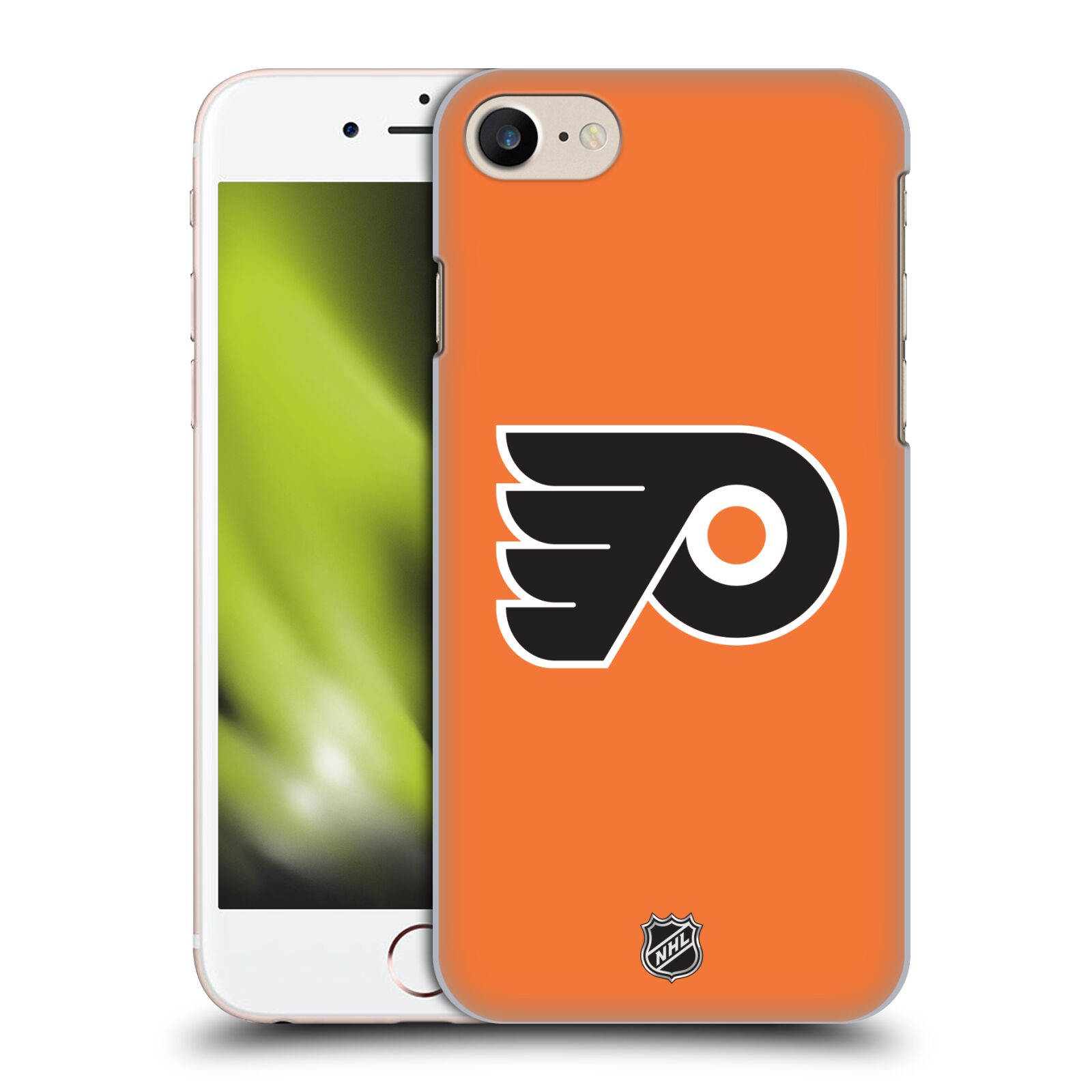 Pouzdro na mobil Apple Iphone 7/8 - HEAD CASE - Hokej NHL - Philadelphia Flyers - Znak oranžová