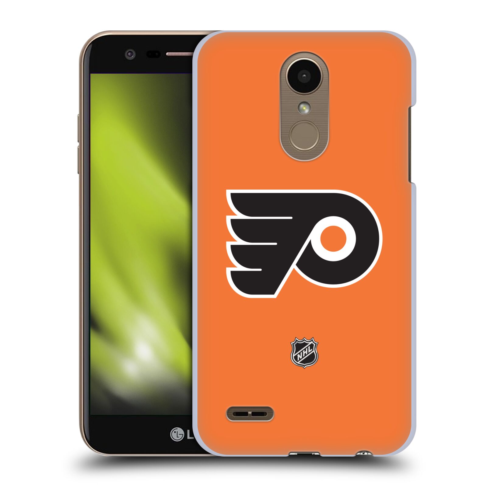 Pouzdro na mobil LG K10 2018 - HEAD CASE - Hokej NHL - Philadelphia Flyers - Znak oranžová