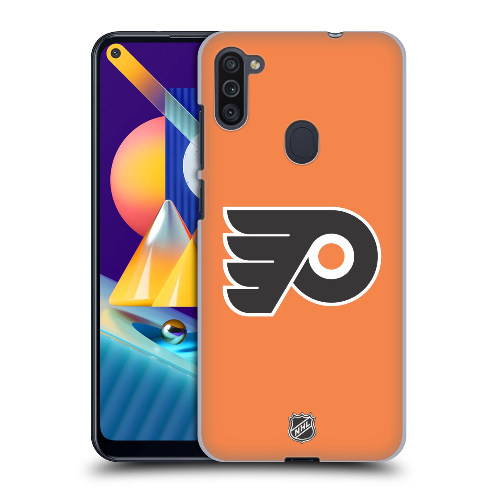 Pouzdro na mobil Samsung Galaxy M11 - HEAD CASE - Hokej NHL - Philadelphia Flyers - Znak oranžová