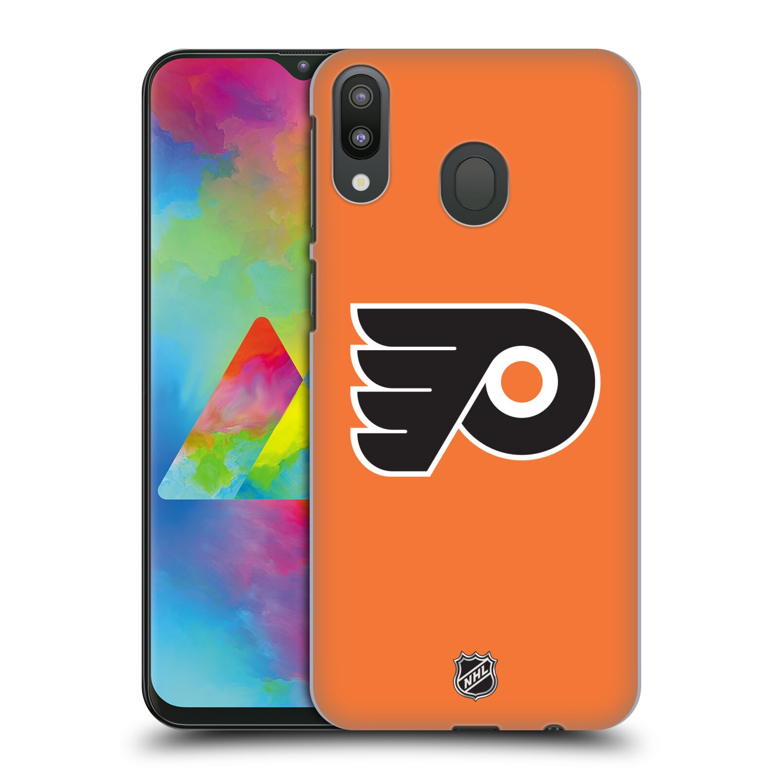 Pouzdro na mobil Samsung Galaxy M20 - HEAD CASE - Hokej NHL - Philadelphia Flyers - Znak oranžová