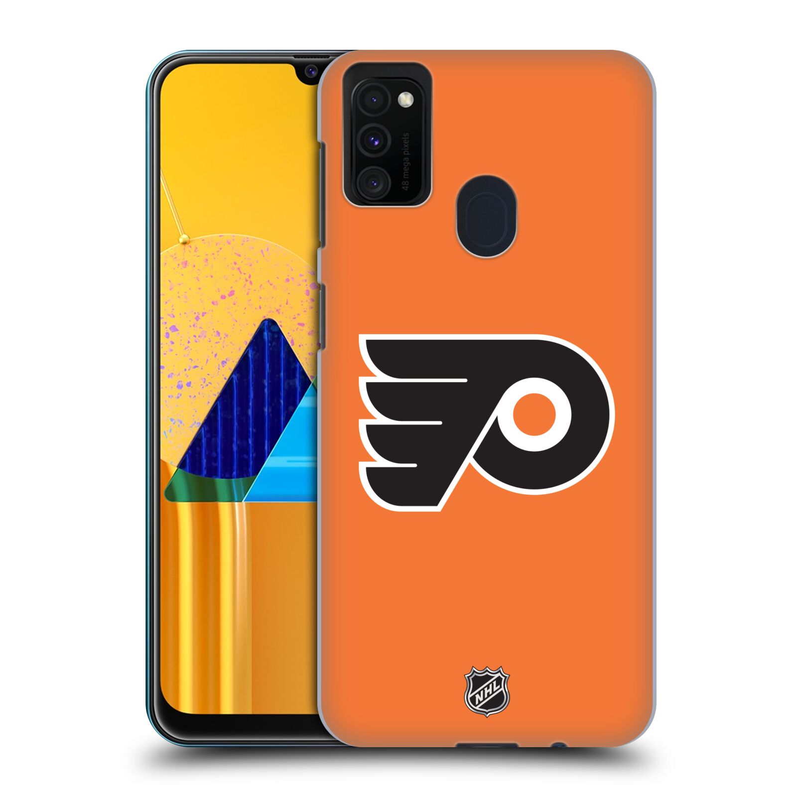 Pouzdro na mobil Samsung Galaxy M21 - HEAD CASE - Hokej NHL - Philadelphia Flyers - Znak oranžová