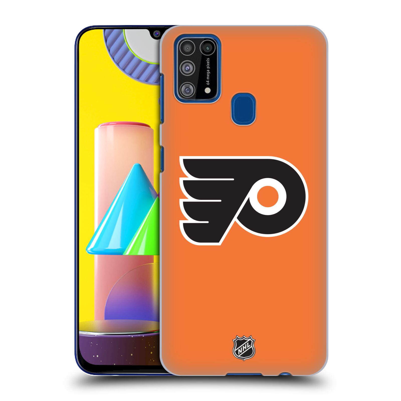 Pouzdro na mobil Samsung Galaxy M31 - HEAD CASE - Hokej NHL - Philadelphia Flyers - Znak oranžová