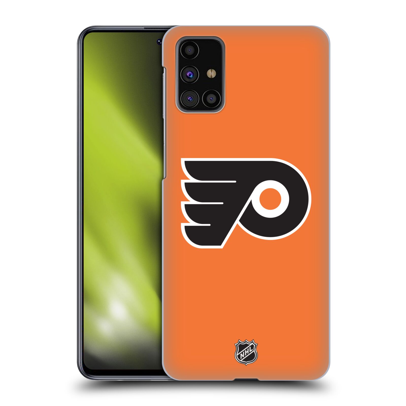 Pouzdro na mobil Samsung Galaxy M31s - HEAD CASE - Hokej NHL - Philadelphia Flyers - Znak oranžová