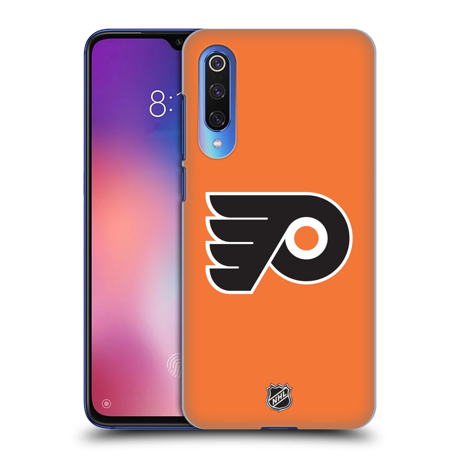 Pouzdro na mobil Xiaomi  Mi 9 SE - HEAD CASE - Hokej NHL - Philadelphia Flyers - Znak oranžová