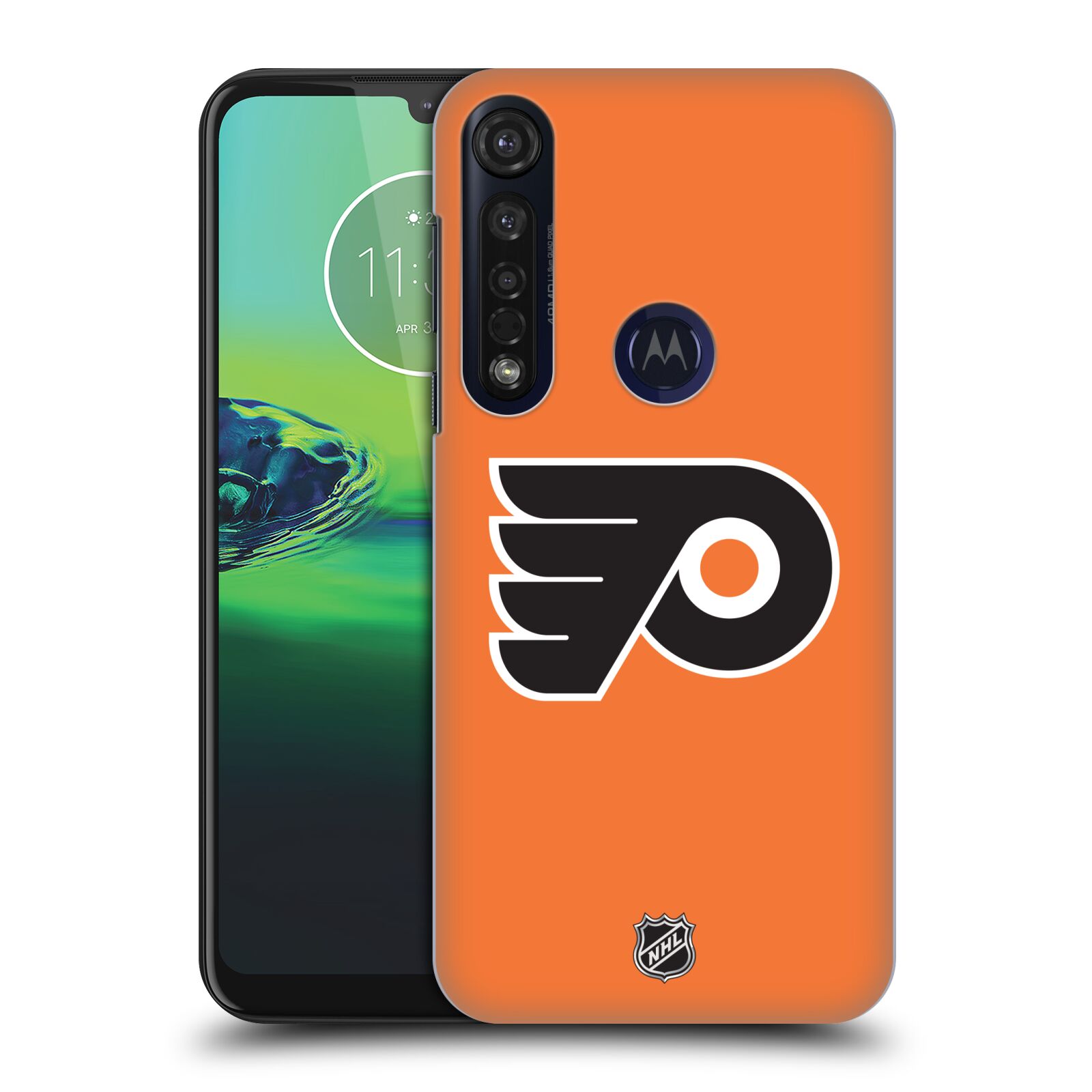 Pouzdro na mobil Motorola Moto G8 PLUS - HEAD CASE - Hokej NHL - Philadelphia Flyers - Znak oranžová