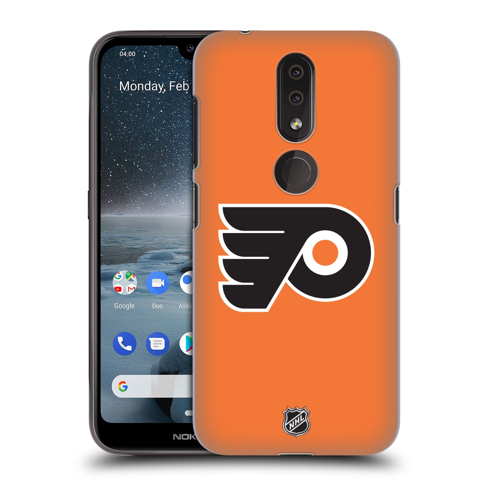 Pouzdro na mobil Nokia 4.2 - HEAD CASE - Hokej NHL - Philadelphia Flyers - Znak oranžová