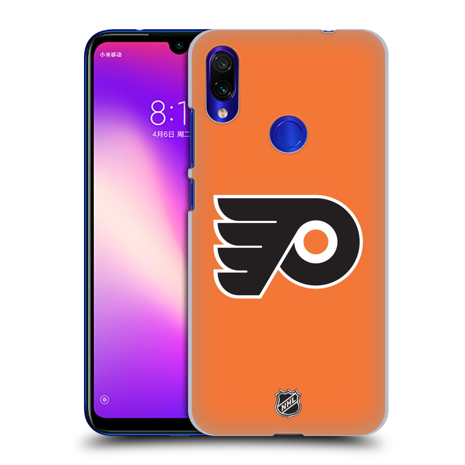 Pouzdro na mobil Xiaomi Redmi Note 7 - HEAD CASE - Hokej NHL - Philadelphia Flyers - Znak oranžová