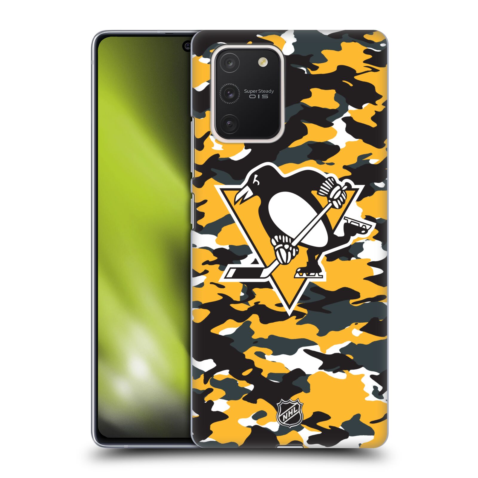 Pouzdro na mobil Samsung Galaxy S10 LITE - HEAD CASE - Hokej NHL - Pittsburgh Penguins - kamufláž znak