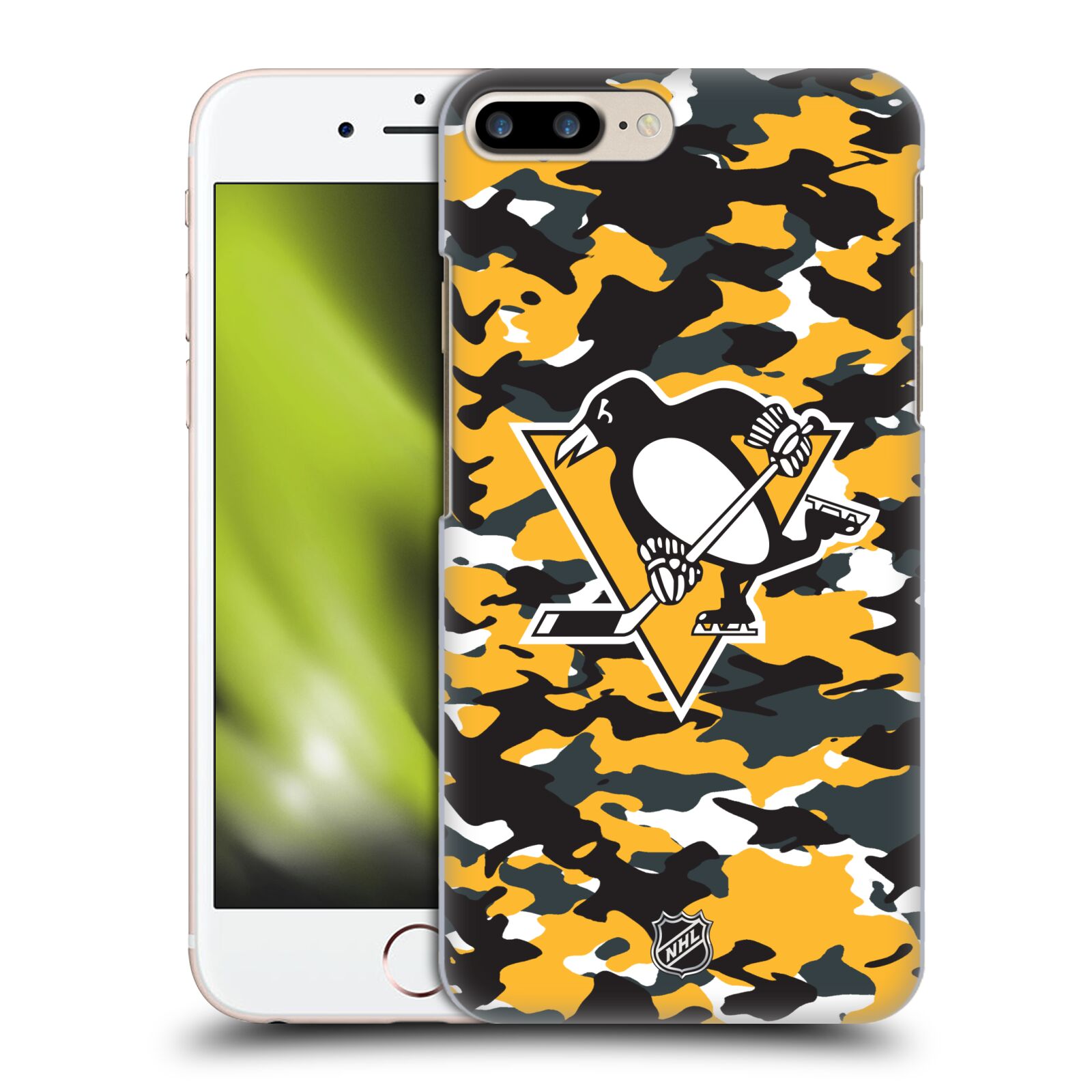 Pouzdro na mobil Apple Iphone 7/8 PLUS - HEAD CASE - Hokej NHL - Pittsburgh Penguins - kamufláž znak