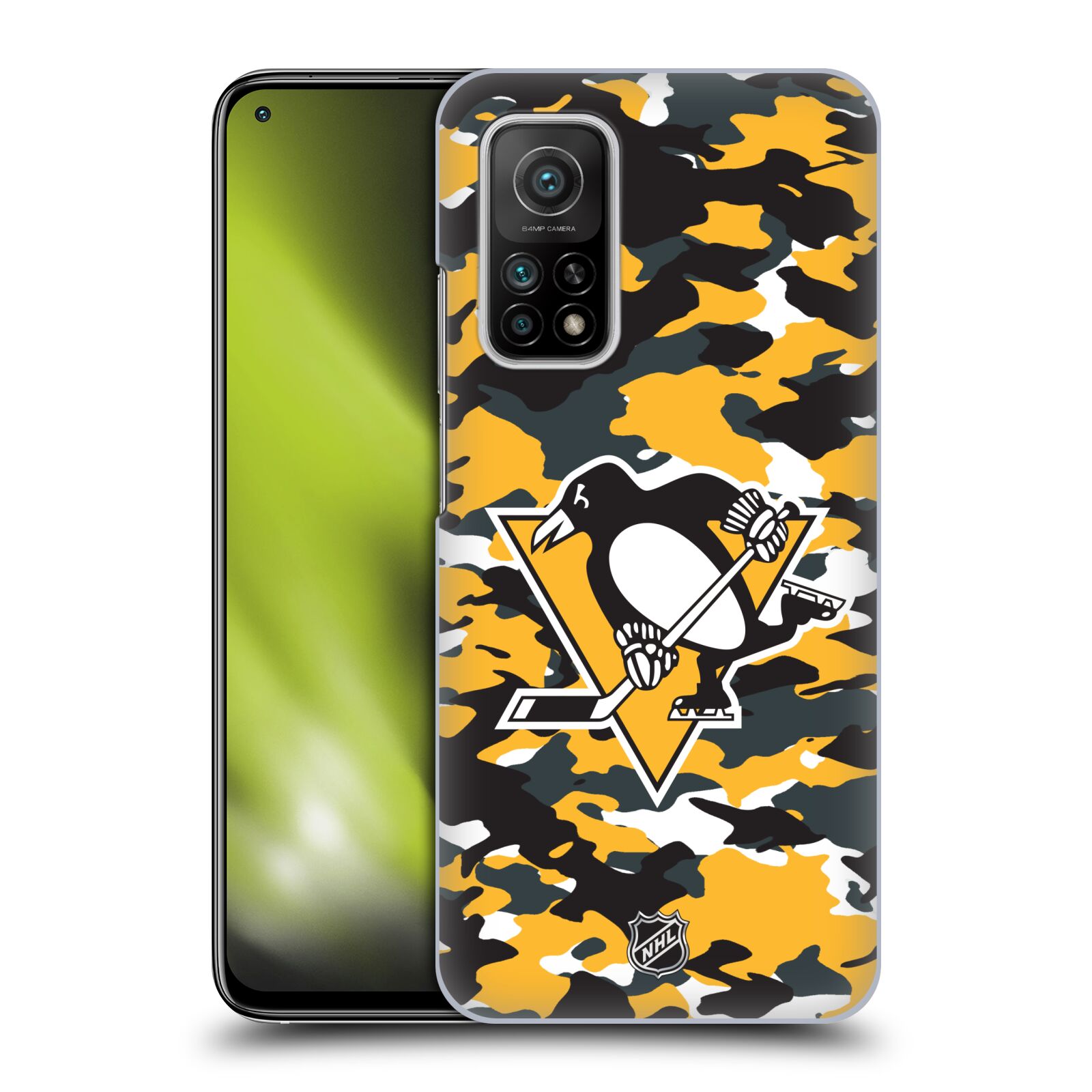 Pouzdro na mobil Xiaomi  Mi 10T / Mi 10T PRO - HEAD CASE - Hokej NHL - Pittsburgh Penguins - kamufláž znak