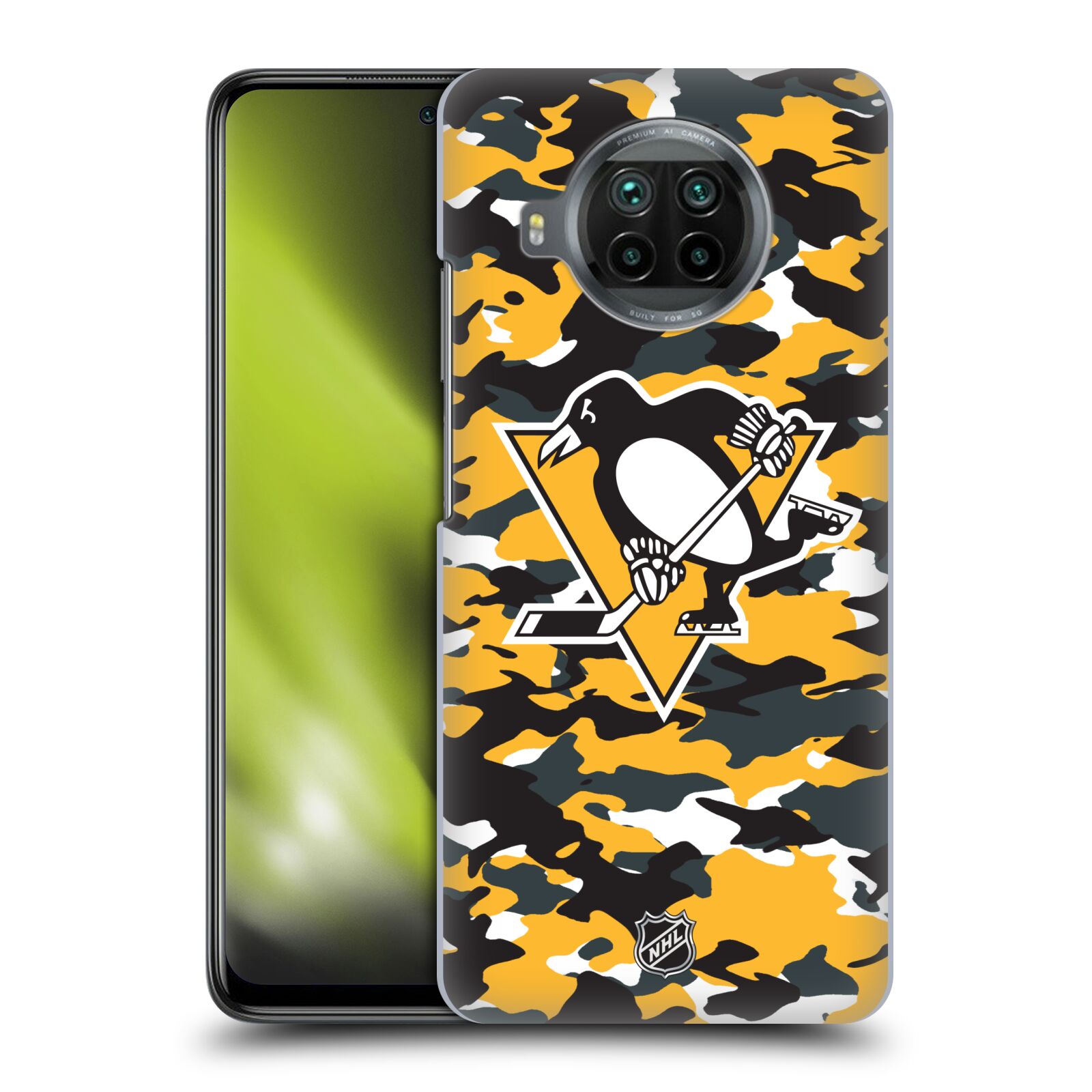 Pouzdro na mobil Xiaomi  Mi 10T LITE 5G - HEAD CASE - Hokej NHL - Pittsburgh Penguins - kamufláž znak
