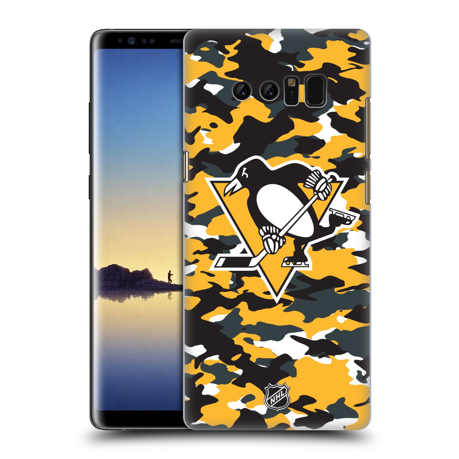 Pouzdro na mobil Samsung Galaxy Note 8 - HEAD CASE - Hokej NHL - Pittsburgh Penguins - kamufláž znak