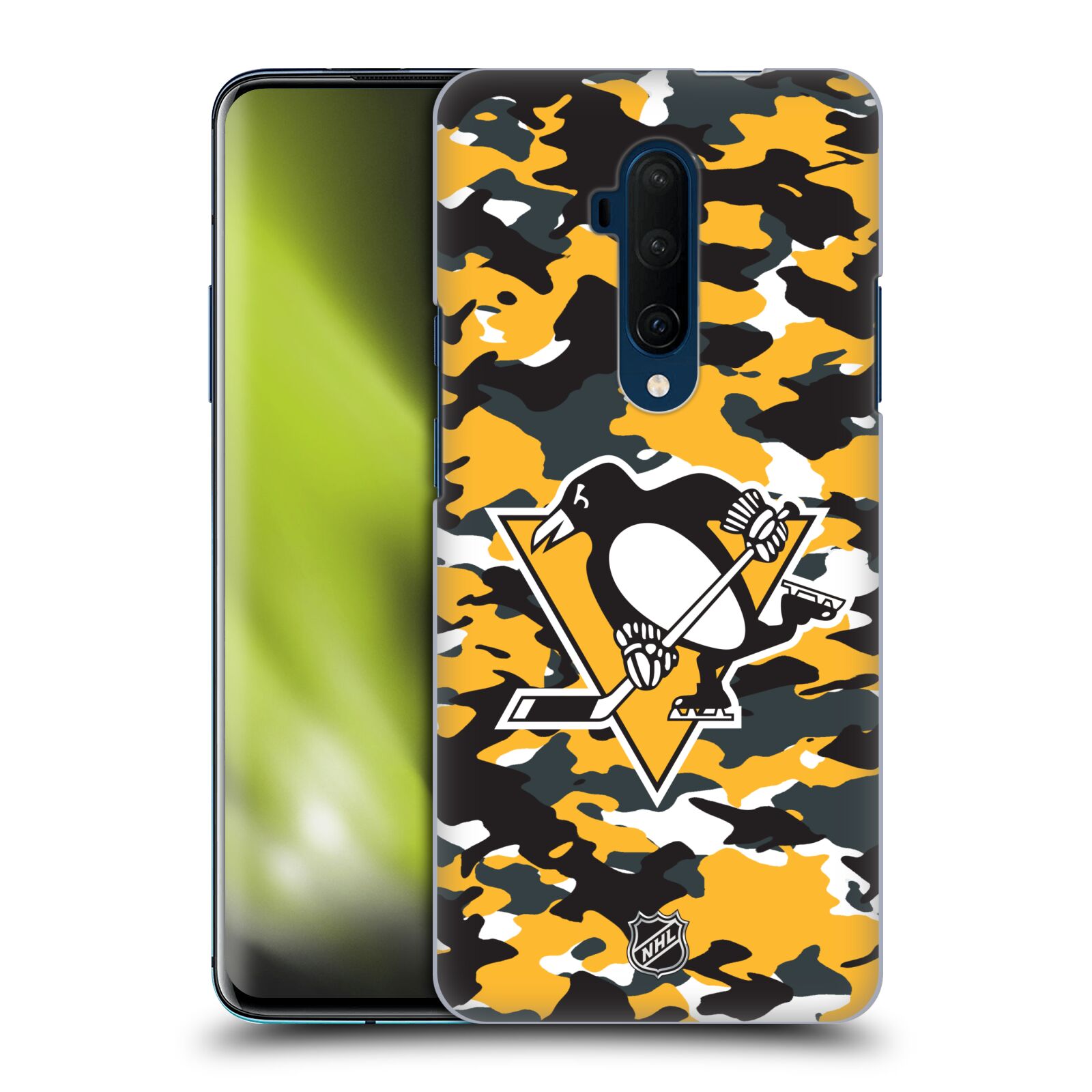 Pouzdro na mobil OnePlus 7T Pro - HEAD CASE - Hokej NHL - Pittsburgh Penguins - kamufláž znak