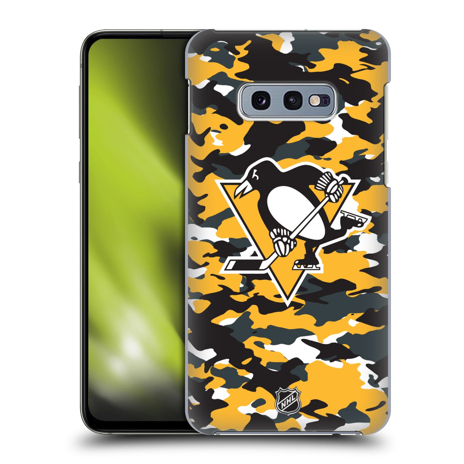 Pouzdro na mobil Samsung Galaxy S10e - HEAD CASE - Hokej NHL - Pittsburgh Penguins - kamufláž znak