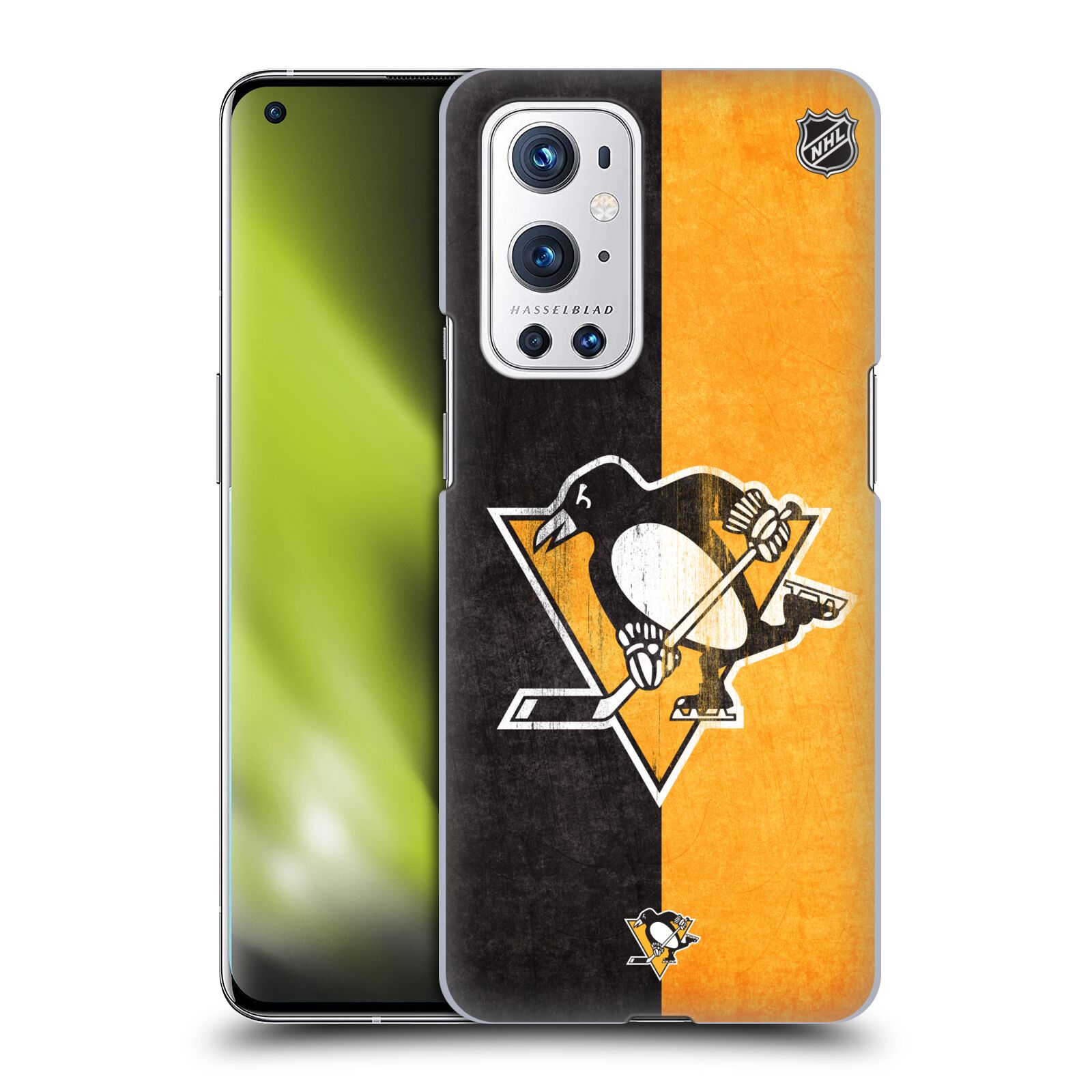 Pouzdro na mobil OnePlus 9 PRO - HEAD CASE - Hokej NHL - Pittsburgh Penguins - Znak oldschool