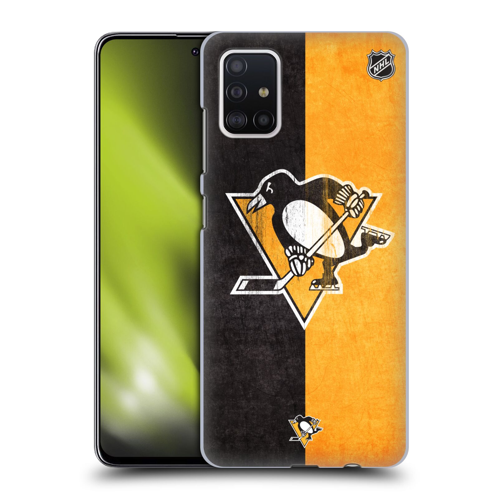 Pouzdro na mobil Samsung Galaxy A51 - HEAD CASE - Hokej NHL - Pittsburgh Penguins - Znak oldschool