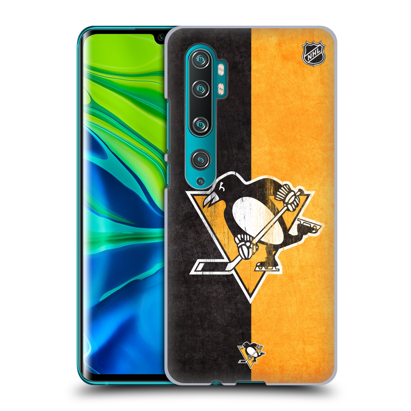 Pouzdro na mobil Xiaomi Mi Note 10 / Mi Note 10 Pro - HEAD CASE - Hokej NHL - Pittsburgh Penguins - Znak oldschool