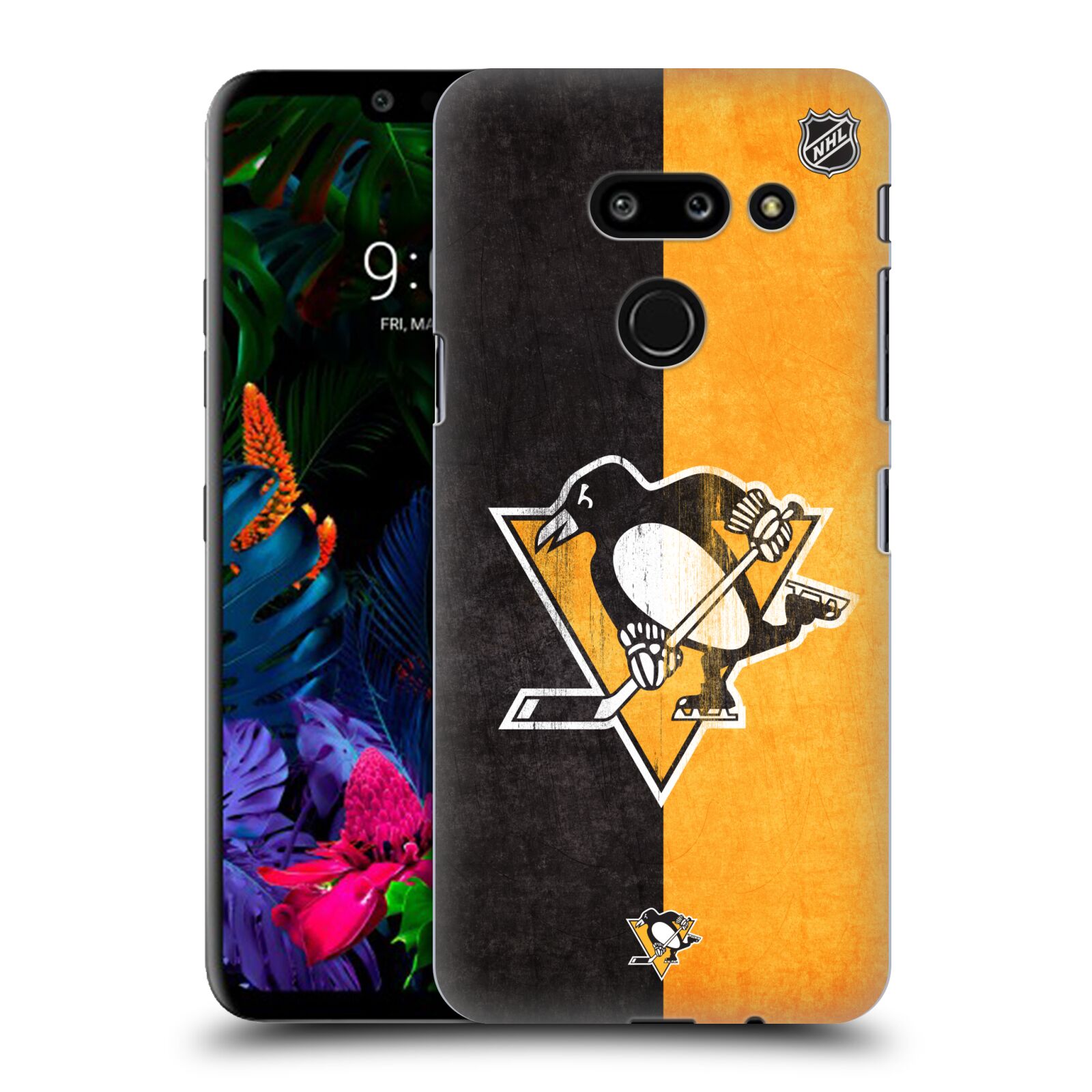 Pouzdro na mobil LG G8 ThinQ - HEAD CASE - Hokej NHL - Pittsburgh Penguins - Znak oldschool