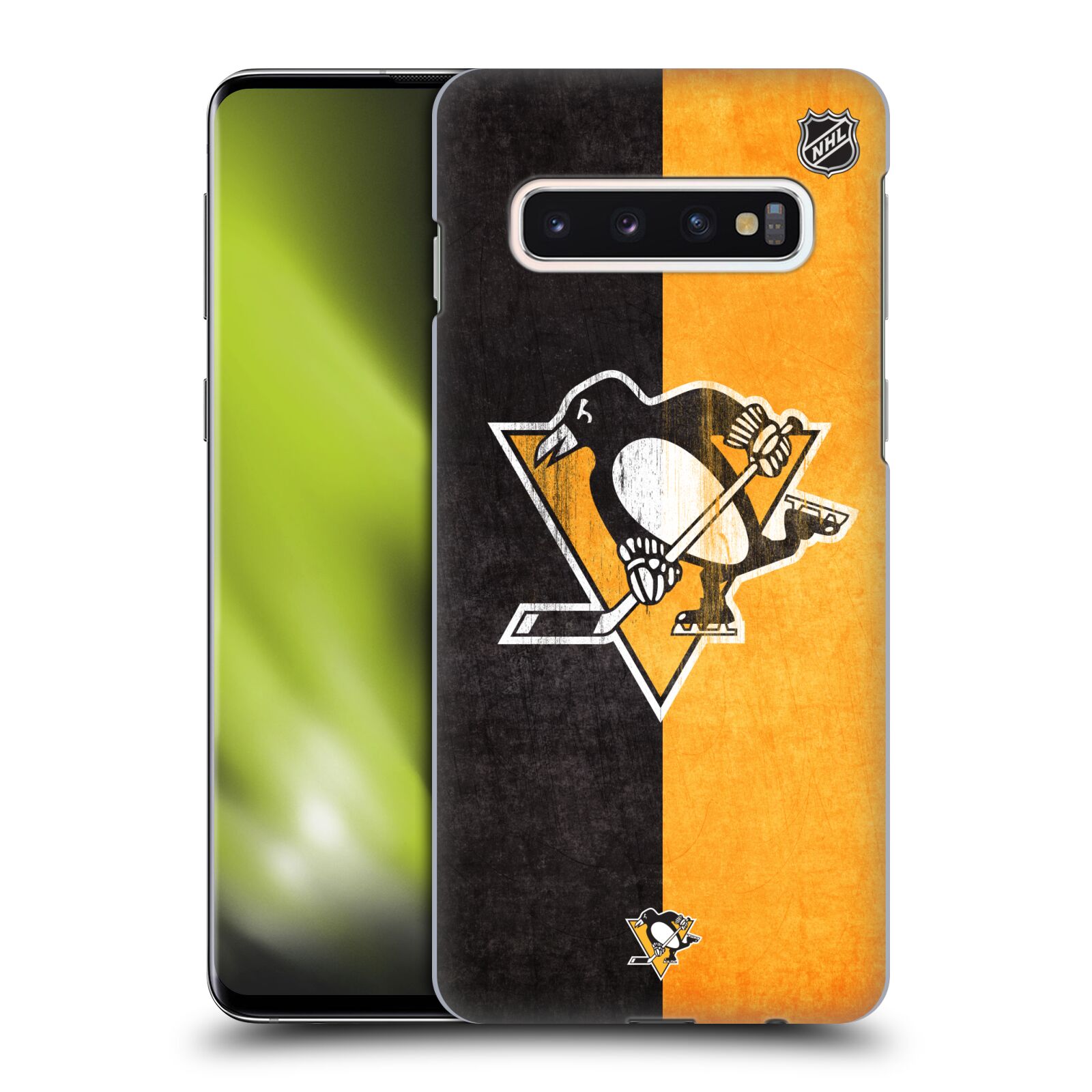 Pouzdro na mobil Samsung Galaxy S10 - HEAD CASE - Hokej NHL - Pittsburgh Penguins - Znak oldschool