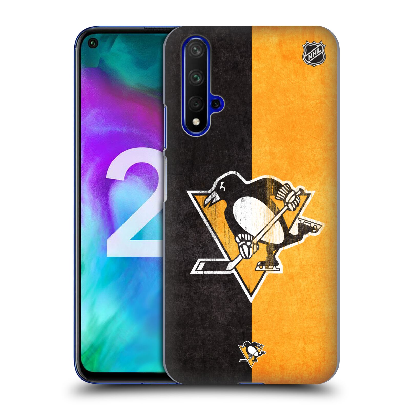 Pouzdro na mobil HONOR 20 - HEAD CASE - Hokej NHL - Pittsburgh Penguins - Znak oldschool