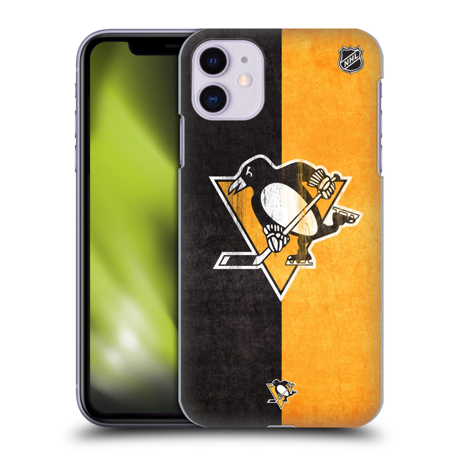 Pouzdro na mobil Apple Iphone 11 - HEAD CASE - Hokej NHL - Pittsburgh Penguins - Znak oldschool