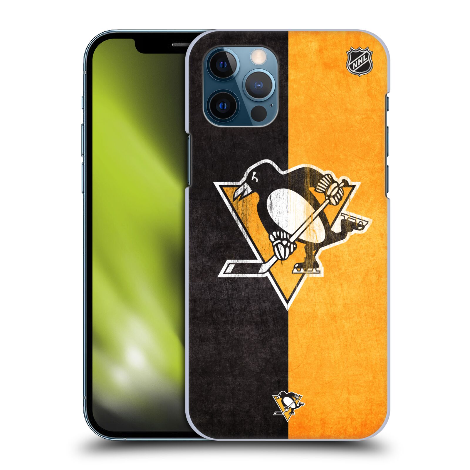 Pouzdro na mobil Apple Iphone 12 / 12 PRO - HEAD CASE - Hokej NHL - Pittsburgh Penguins - Znak oldschool