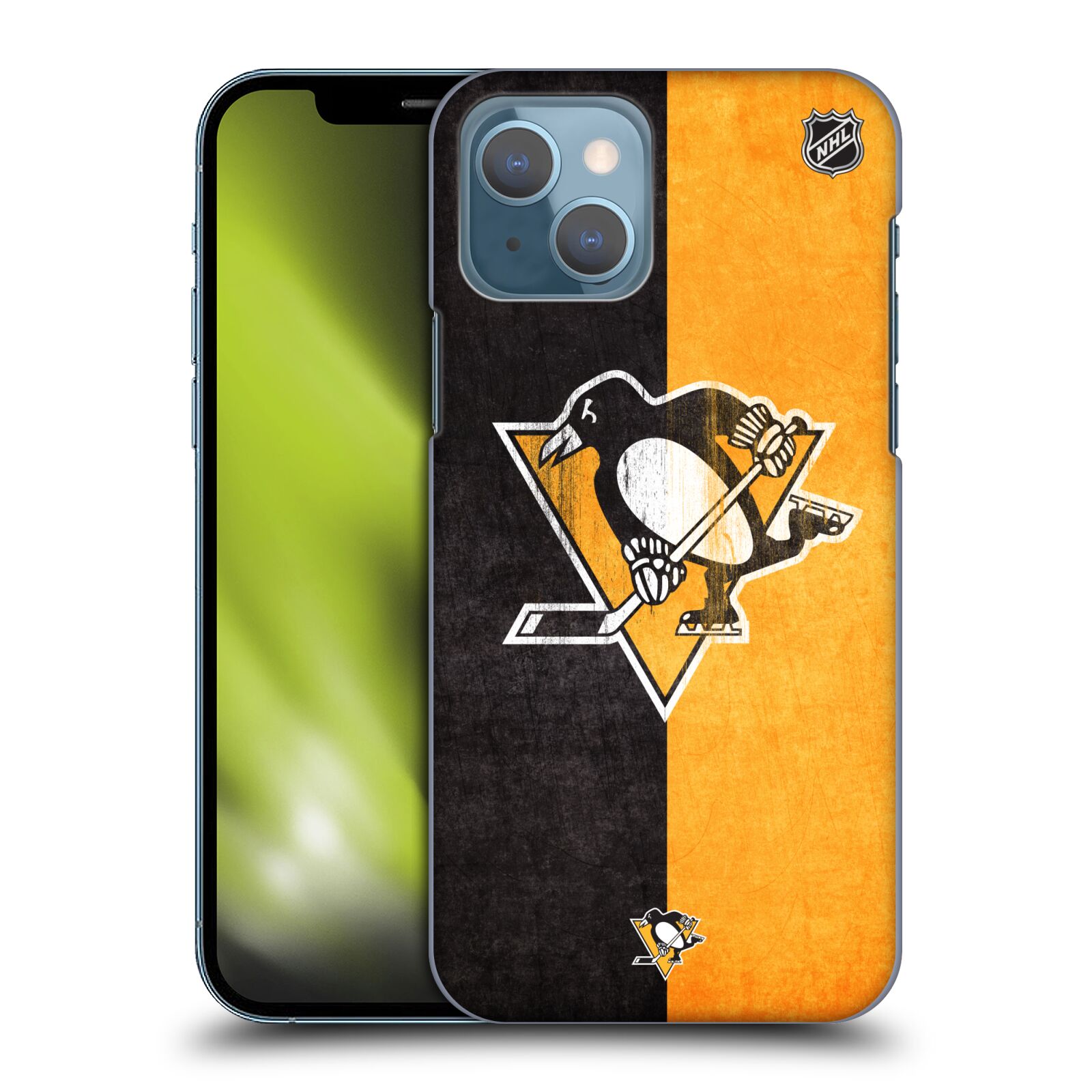 Pouzdro na mobil Apple Iphone 13 - HEAD CASE - Hokej NHL - Pittsburgh Penguins - Znak oldschool