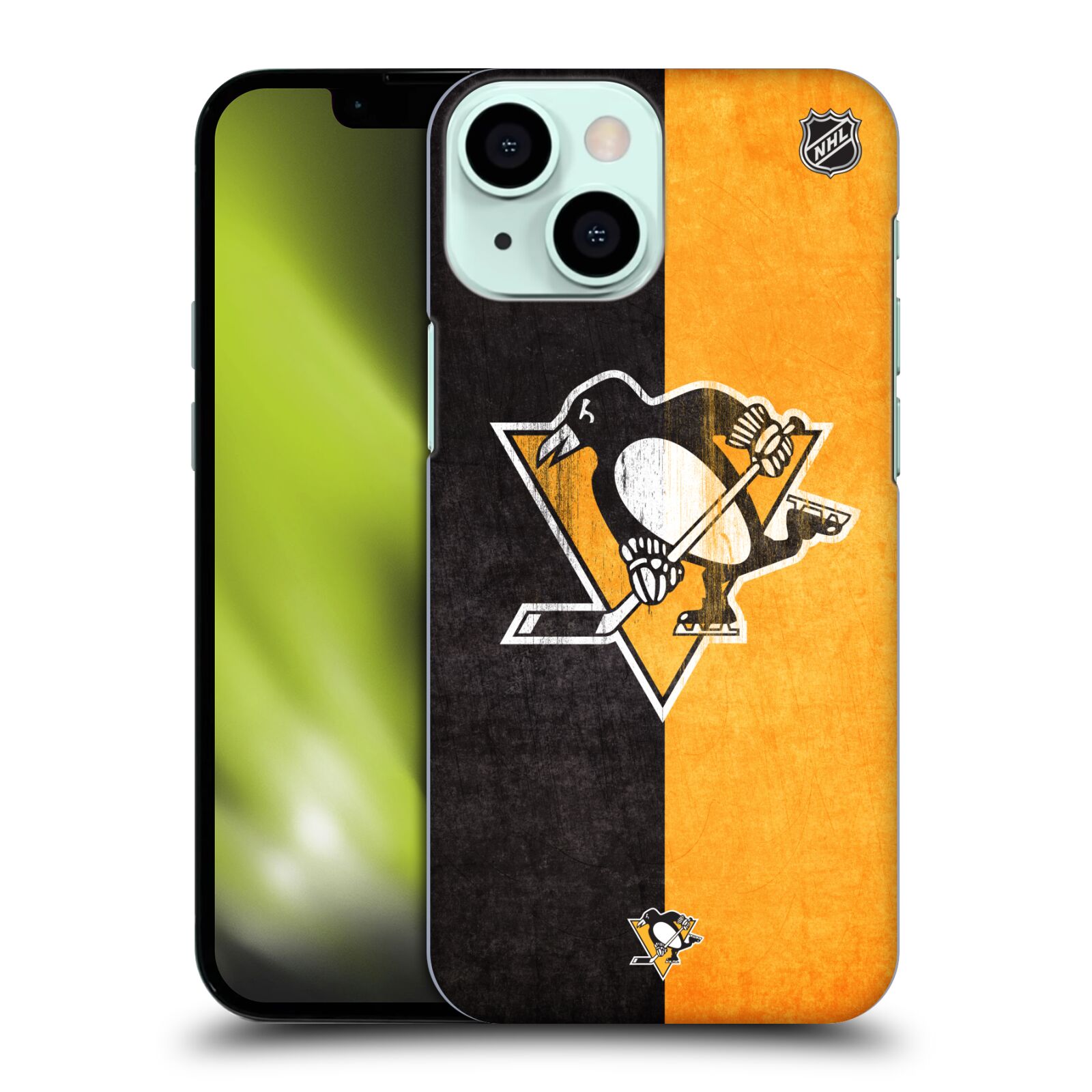 Pouzdro na mobil Apple Iphone 13 MINI - HEAD CASE - Hokej NHL - Pittsburgh Penguins - Znak oldschool