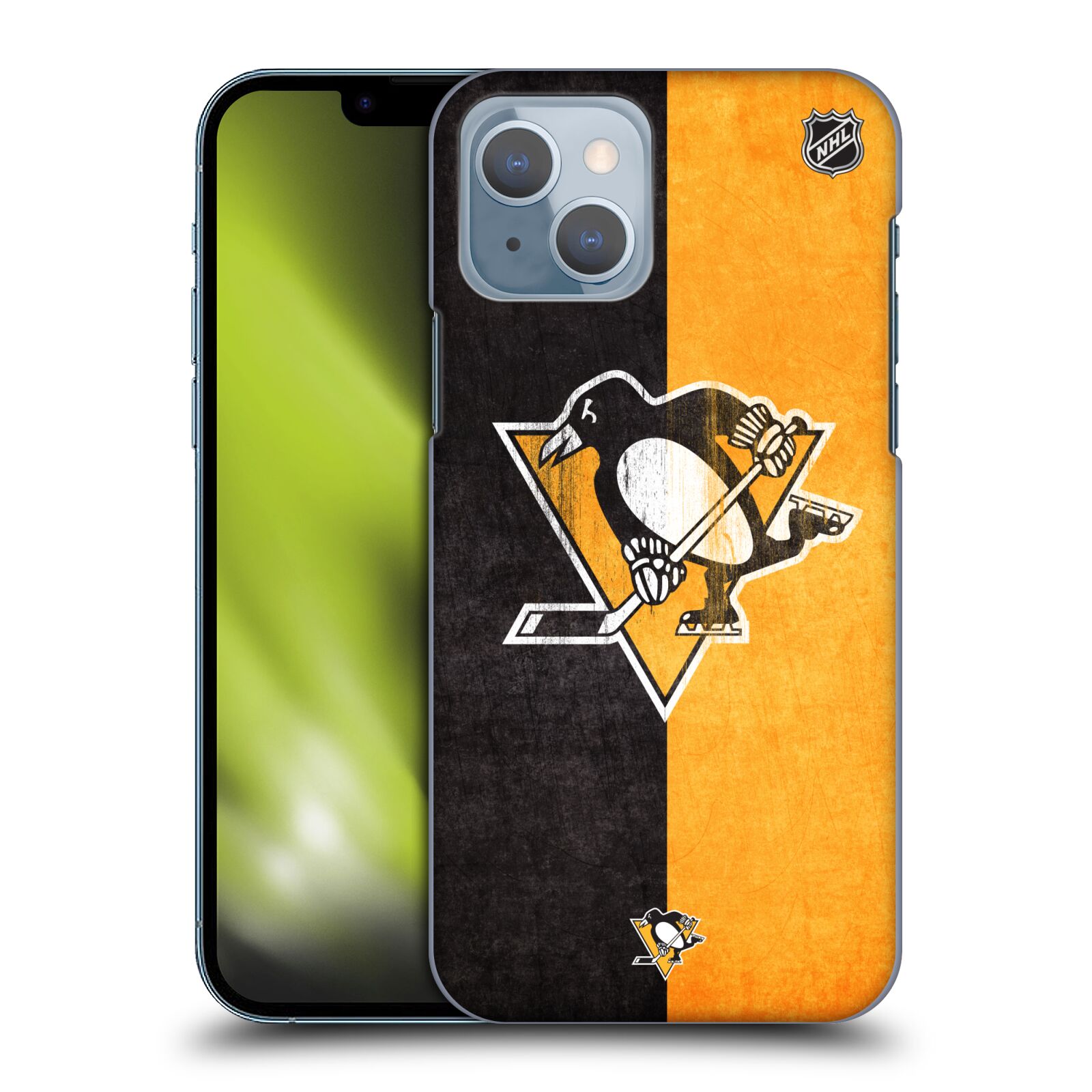 Pouzdro na mobil Apple Iphone 14 - HEAD CASE - Hokej NHL - Pittsburgh Penguins - Znak oldschool
