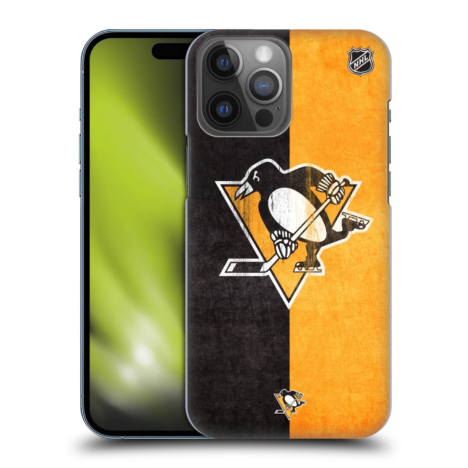 Pouzdro na mobil Apple Iphone 14 PRO MAX - HEAD CASE - Hokej NHL - Pittsburgh Penguins - Znak oldschool