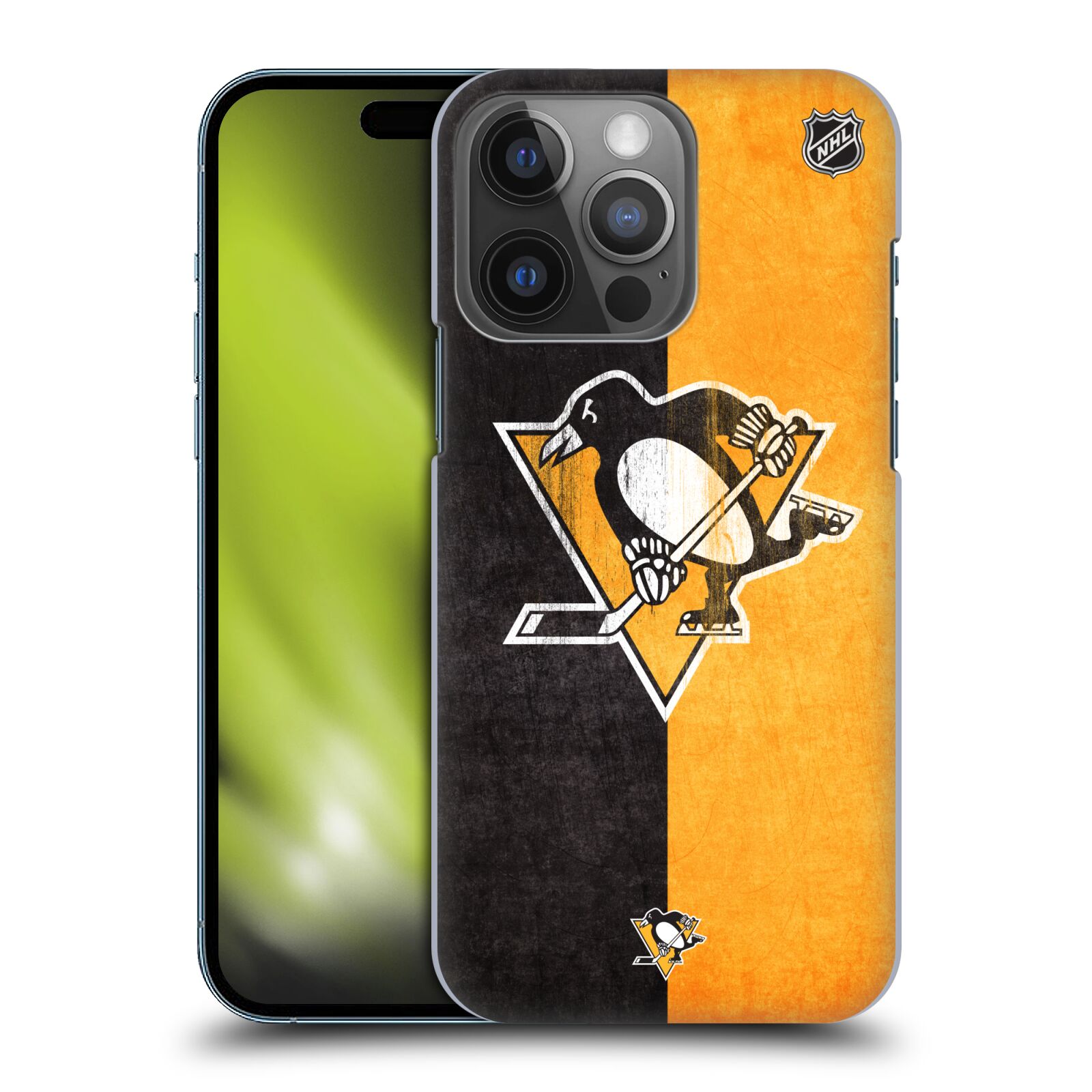 Pouzdro na mobil Apple Iphone 14 PRO - HEAD CASE - Hokej NHL - Pittsburgh Penguins - Znak oldschool
