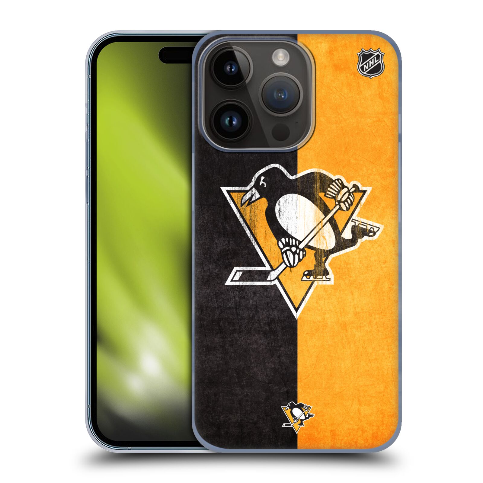Plastový obal HEAD CASE na mobil Apple Iphone 15 Pro  Hokej NHL - Pittsburgh Penguins - Znak oldschool