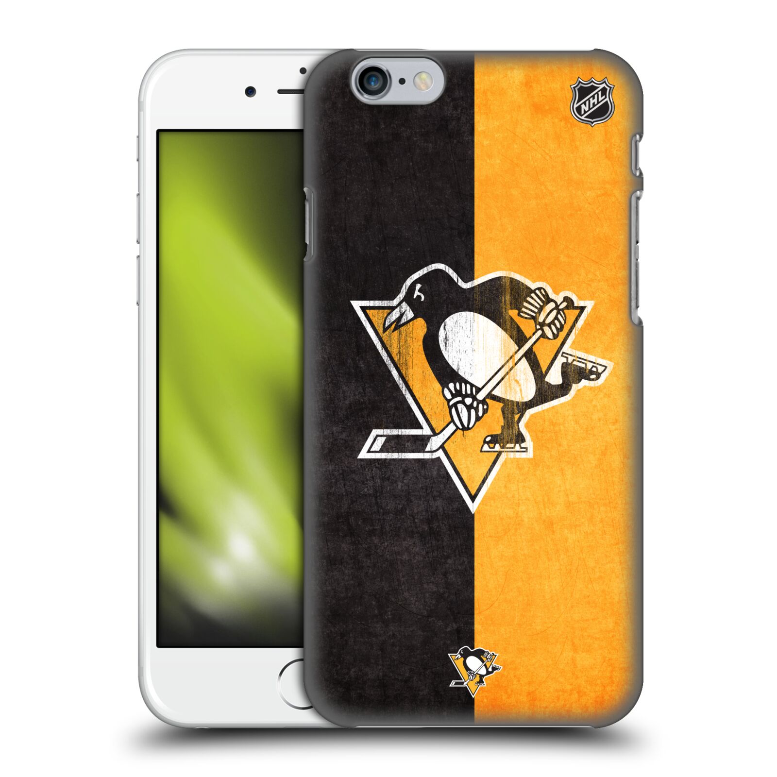 Pouzdro na mobil Apple Iphone 6/6S - HEAD CASE - Hokej NHL - Pittsburgh Penguins - Znak oldschool