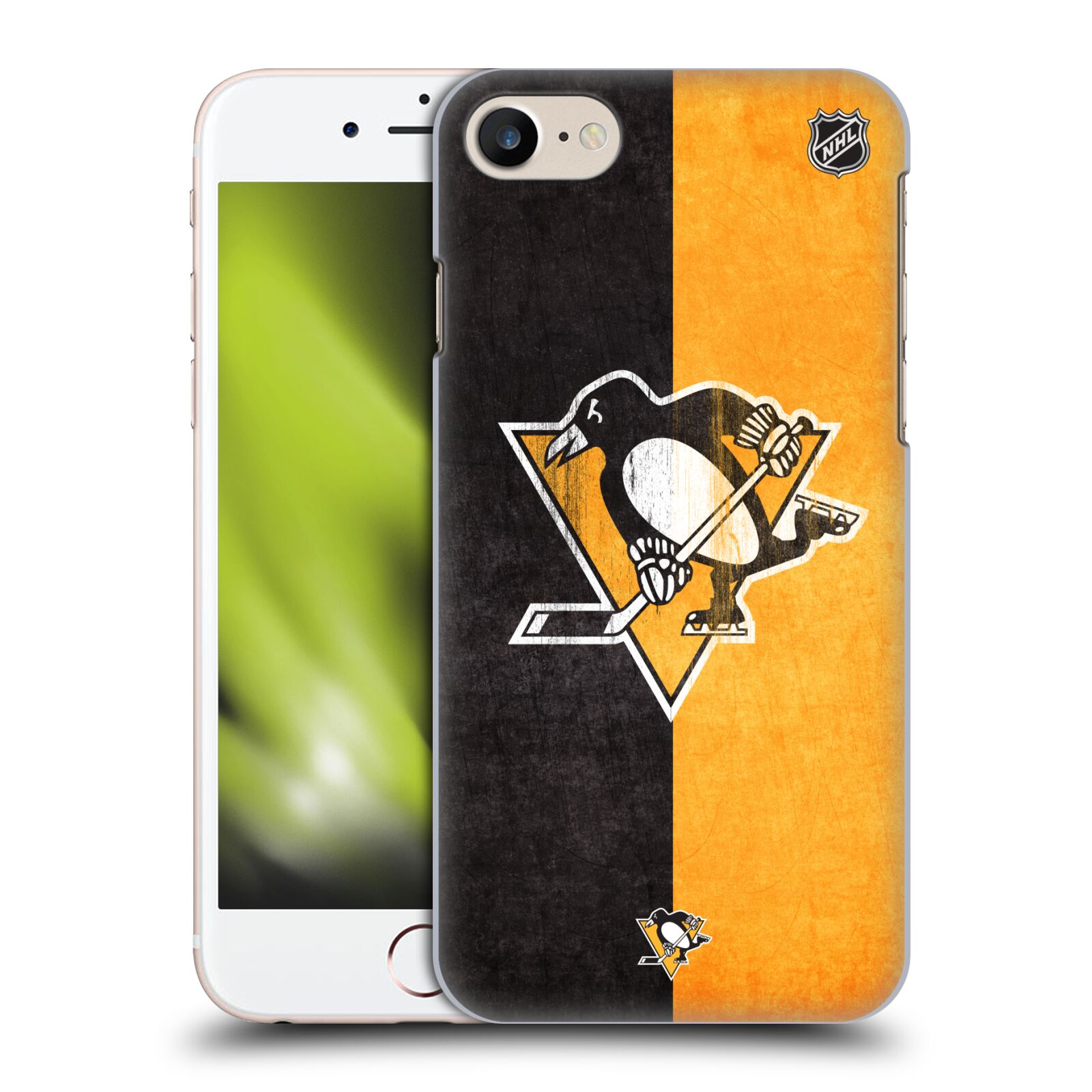 Pouzdro na mobil Apple Iphone 7/8 - HEAD CASE - Hokej NHL - Pittsburgh Penguins - Znak oldschool