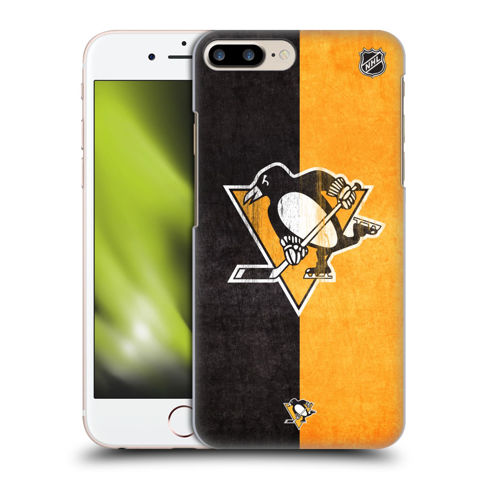 Pouzdro na mobil Apple Iphone 7/8 PLUS - HEAD CASE - Hokej NHL - Pittsburgh Penguins - Znak oldschool