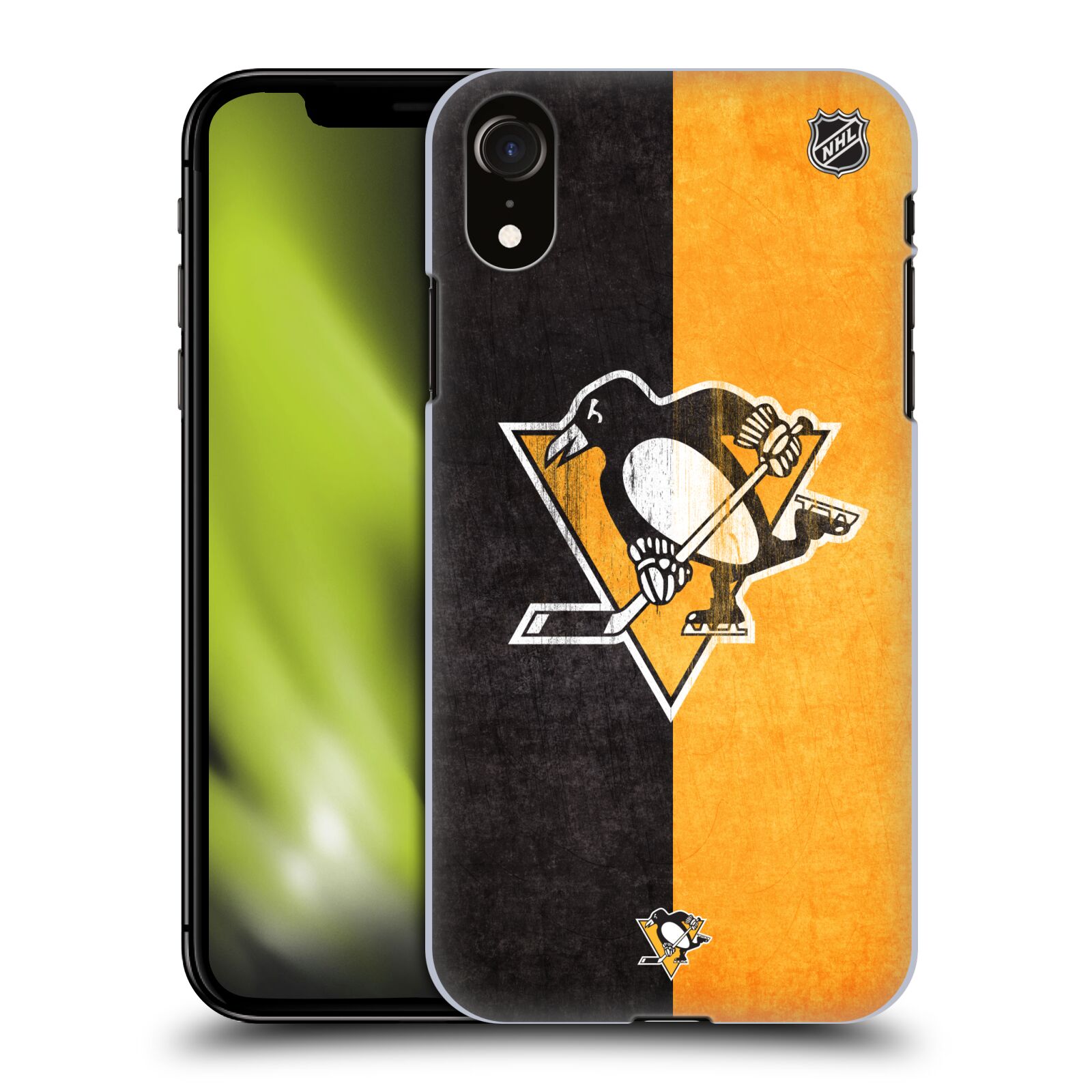 Pouzdro na mobil Apple Iphone XR - HEAD CASE - Hokej NHL - Pittsburgh Penguins - Znak oldschool