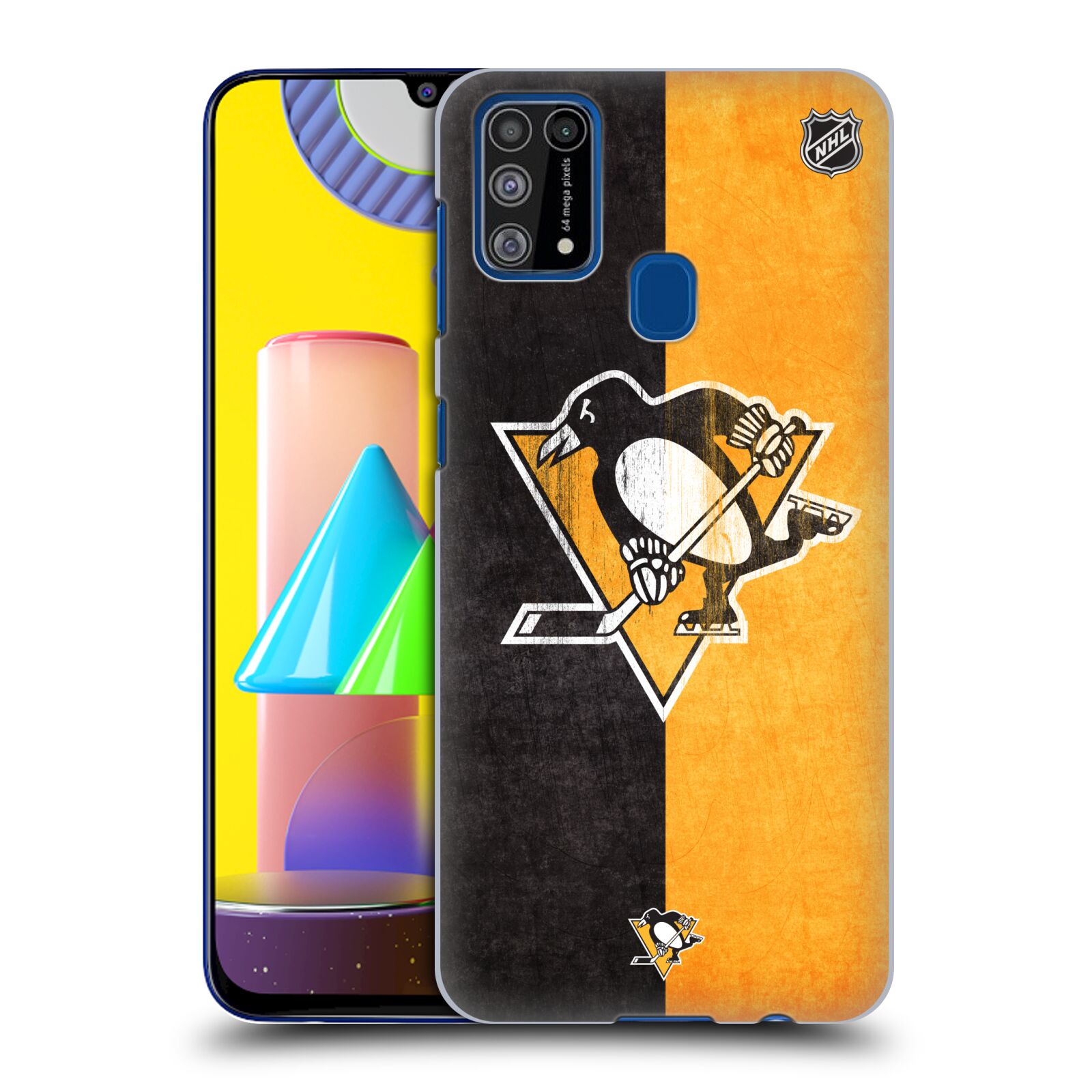 Pouzdro na mobil Samsung Galaxy M31 - HEAD CASE - Hokej NHL - Pittsburgh Penguins - Znak oldschool