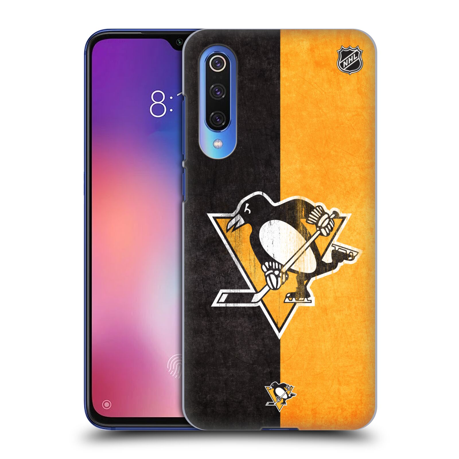 Pouzdro na mobil Xiaomi  Mi 9 SE - HEAD CASE - Hokej NHL - Pittsburgh Penguins - Znak oldschool