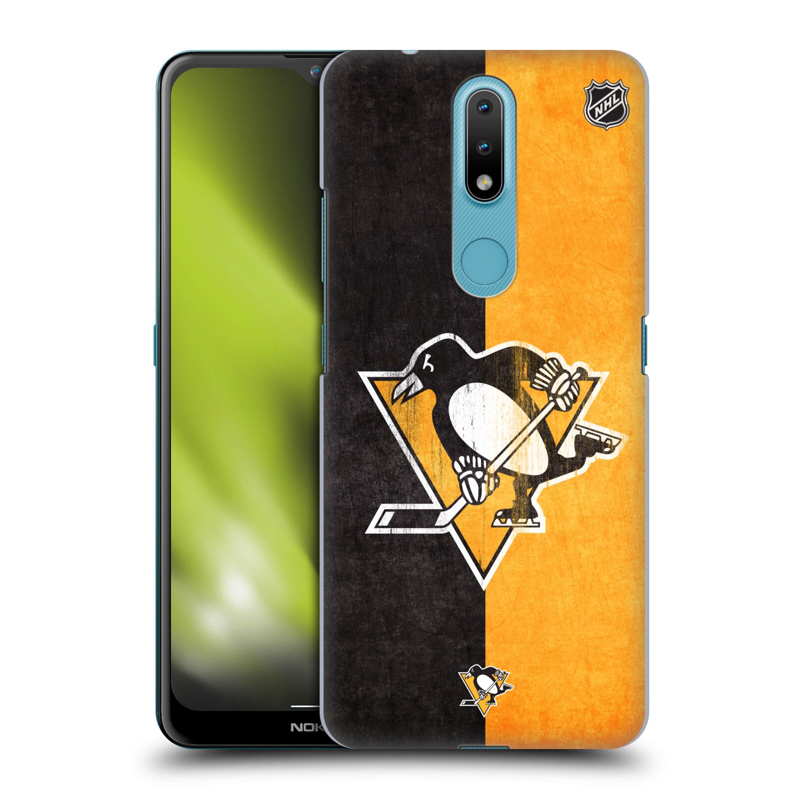 Pouzdro na mobil Nokia 2.4 - HEAD CASE - Hokej NHL - Pittsburgh Penguins - Znak oldschool