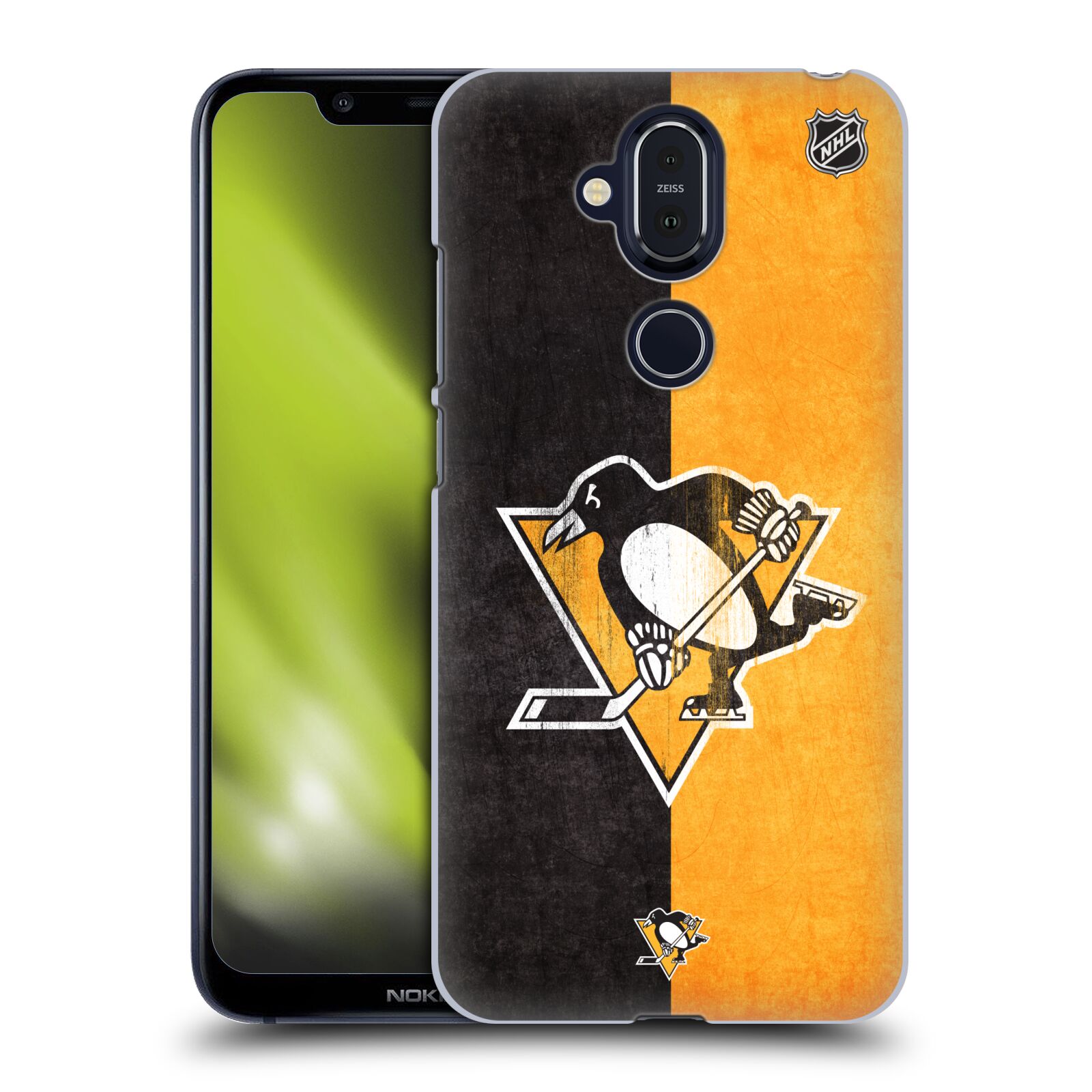 Pouzdro na mobil NOKIA 8.1 - HEAD CASE - Hokej NHL - Pittsburgh Penguins - Znak oldschool