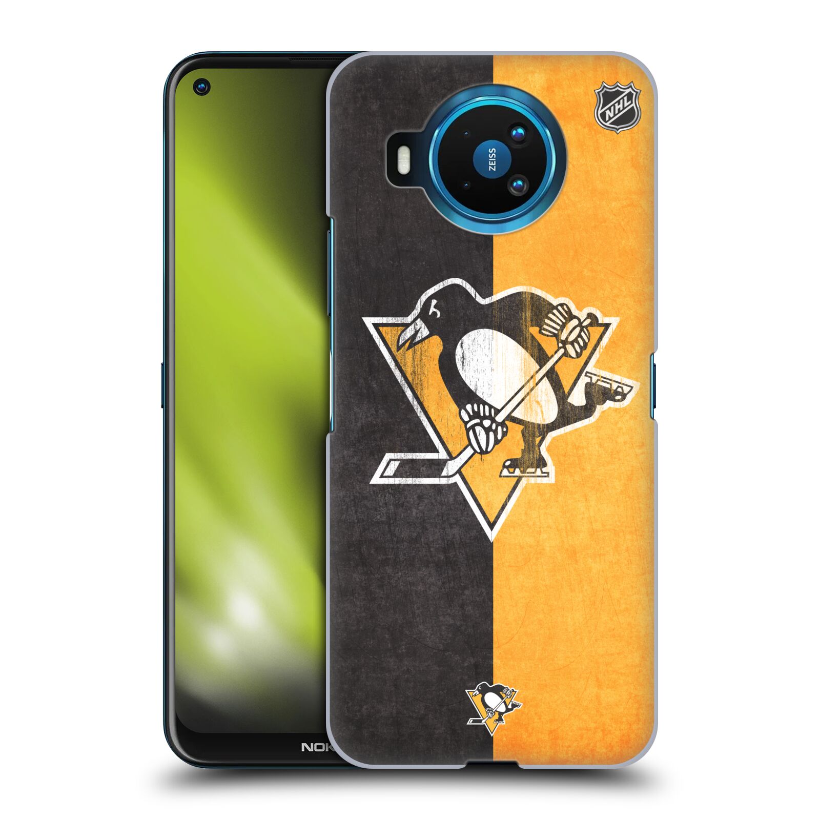 Pouzdro na mobil NOKIA 8.3 - HEAD CASE - Hokej NHL - Pittsburgh Penguins - Znak oldschool
