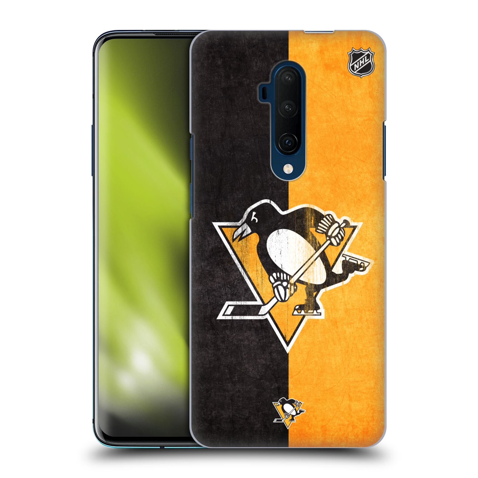 Pouzdro na mobil OnePlus 7T Pro - HEAD CASE - Hokej NHL - Pittsburgh Penguins - Znak oldschool