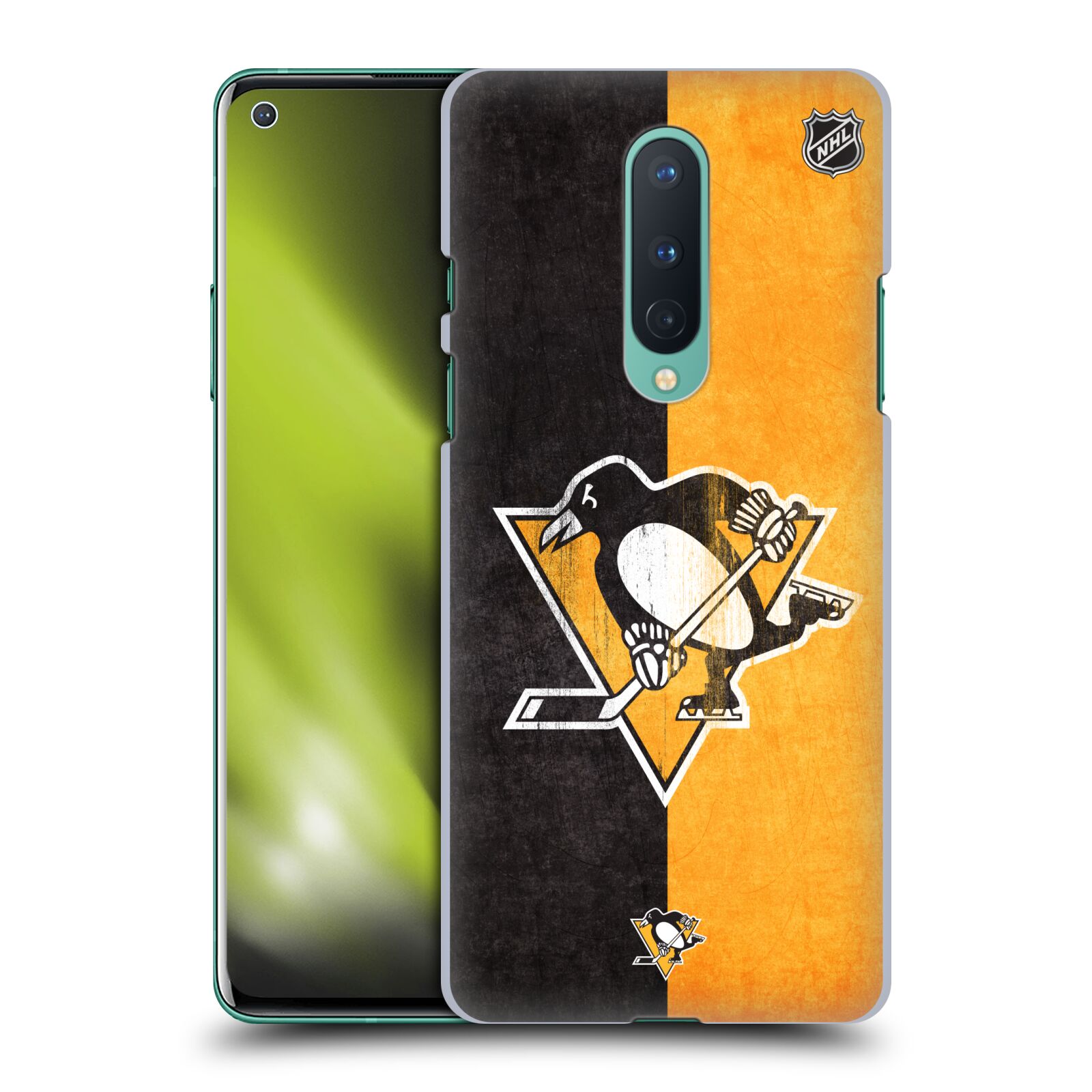 Pouzdro na mobil OnePlus 8 5G - HEAD CASE - Hokej NHL - Pittsburgh Penguins - Znak oldschool