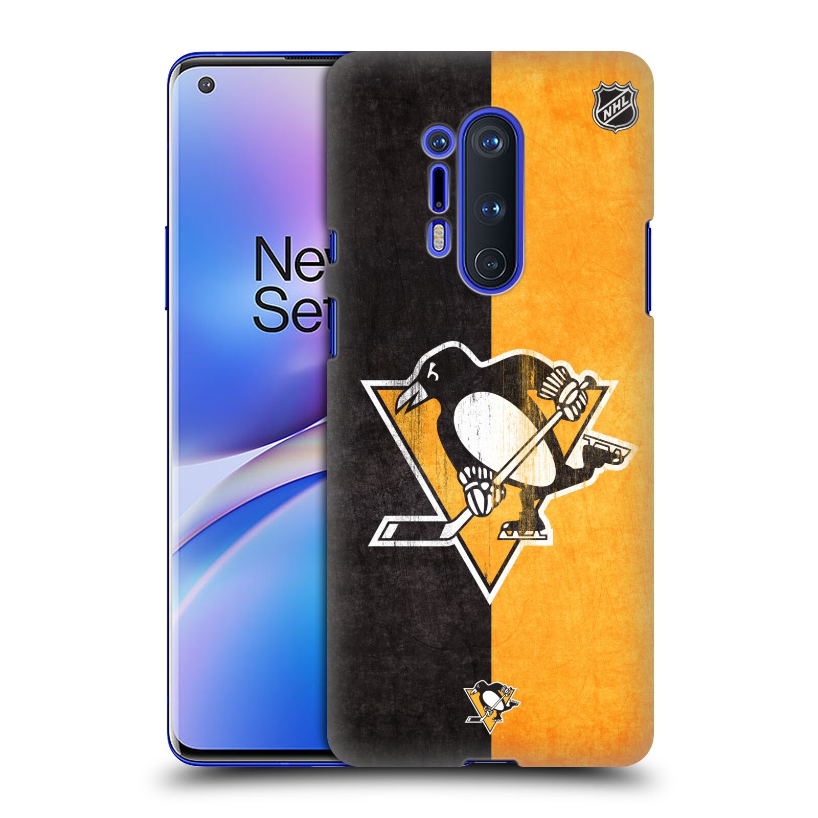 Pouzdro na mobil OnePlus 8 PRO 5G - HEAD CASE - Hokej NHL - Pittsburgh Penguins - Znak oldschool