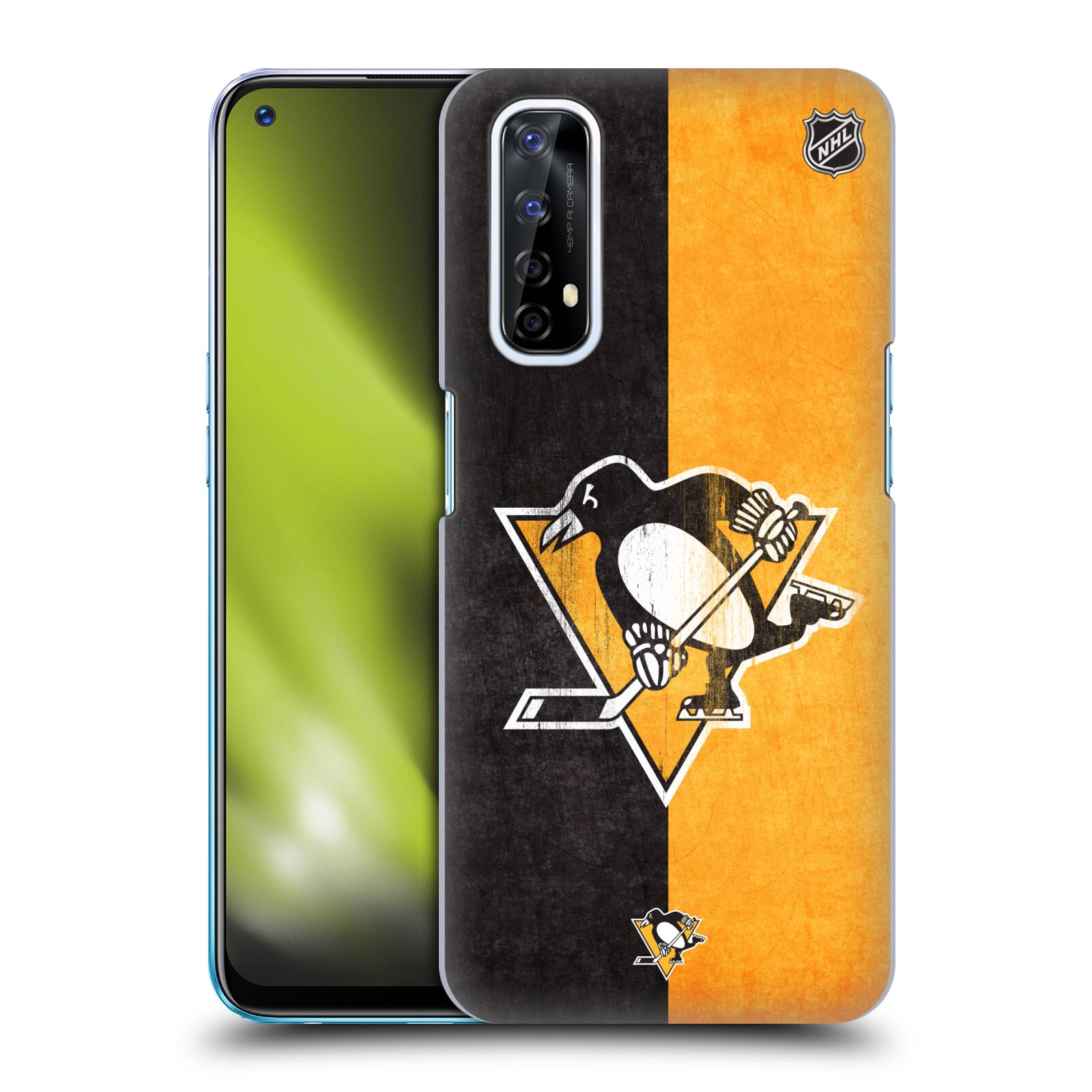 Pouzdro na mobil Realme 7 - HEAD CASE - Hokej NHL - Pittsburgh Penguins - Znak oldschool
