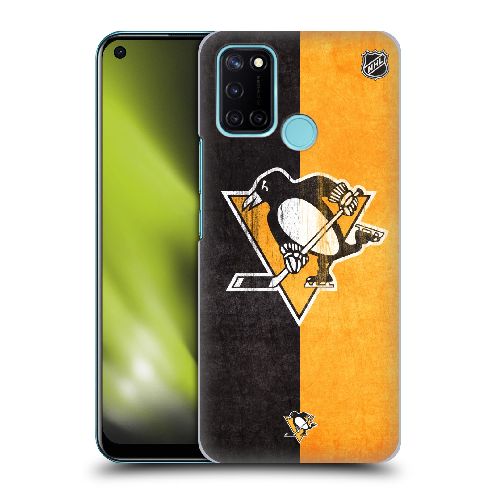 Pouzdro na mobil Realme 7i / Realme C17 - HEAD CASE - Hokej NHL - Pittsburgh Penguins - Znak oldschool